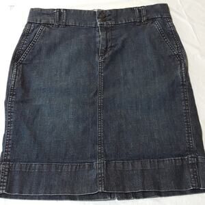 Womens Denim Mini Skirt Sz 4 Pockets Mini A-Line Y2K 90s Skirt Blue Gap Jeans